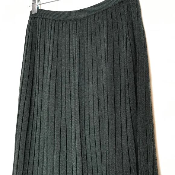 Vtg Maerz Muenchen Pleated Midi Skirt US Size 8 A-Line Gray Knit West Germany - Picture 5 of 11